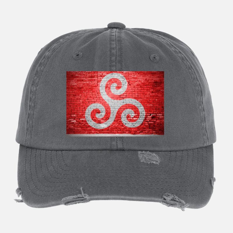Triskele BDSM Brick Wall Graffiti Flexfit Vintage Destroyed Cap