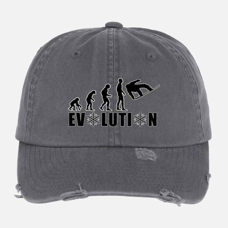 EVOLUTION SNOWBOARD Neige Hiver Cadeau Casquette vintage effet usé Flexfit