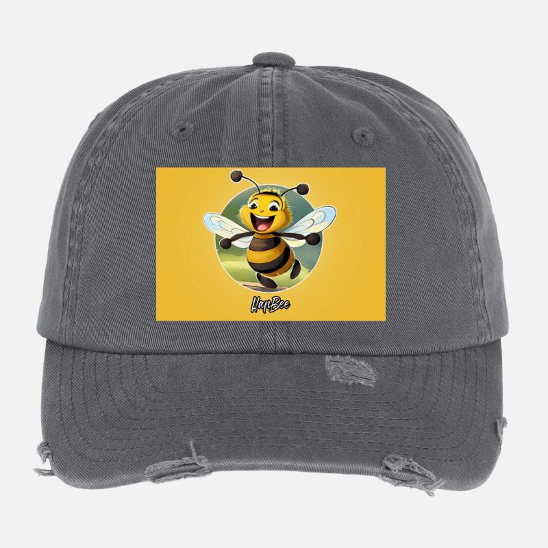 Pun ambiguous expression – HapBee (Happy Bee) Flexfit Vintage Destroyed Cap