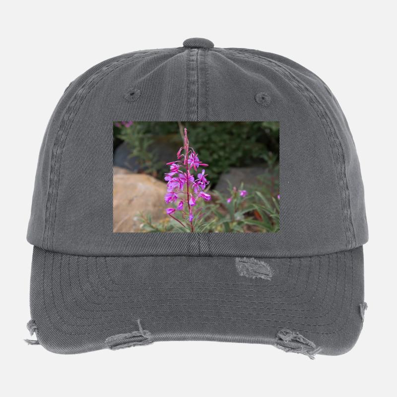 fireweed also willow herb also rosebay willowherb Flexfit Vintage Destroyed Cap