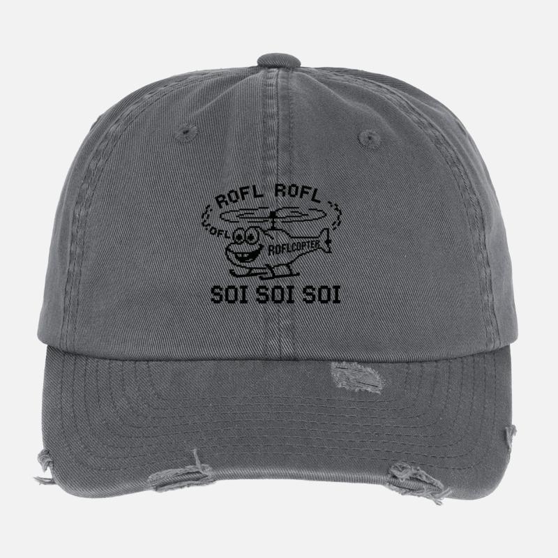 Roflcopter Meme Flexfit Vintage Destroyed Cap