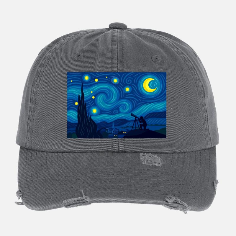La Nuit (scrutée) Casquette vintage effet usé Flexfit