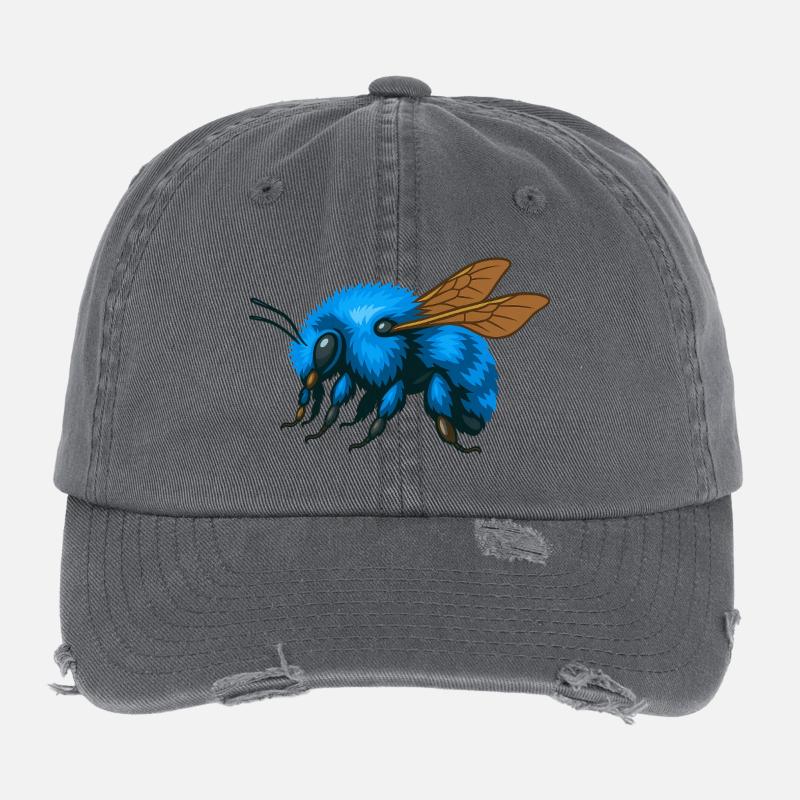 Blue bumblebee left Flexfit Vintage Destroyed Cap