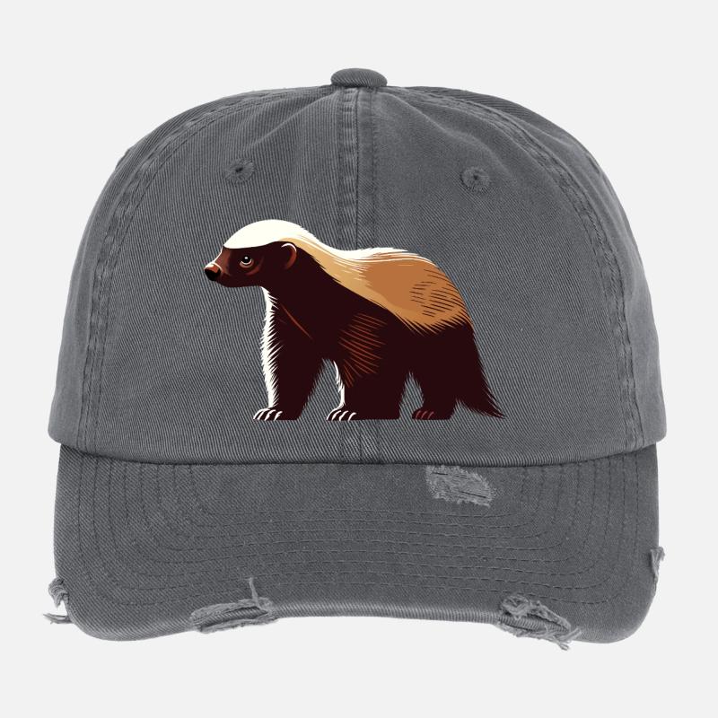 Honey badger Flexfit Vintage Destroyed Cap