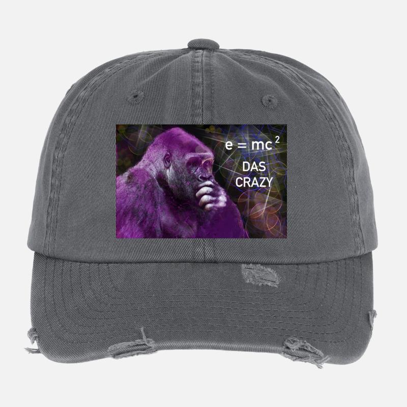 THE Crazy Yes - Quantum Orangutan e mc2 Youth Word Flexfit Vintage Destroyed Cap