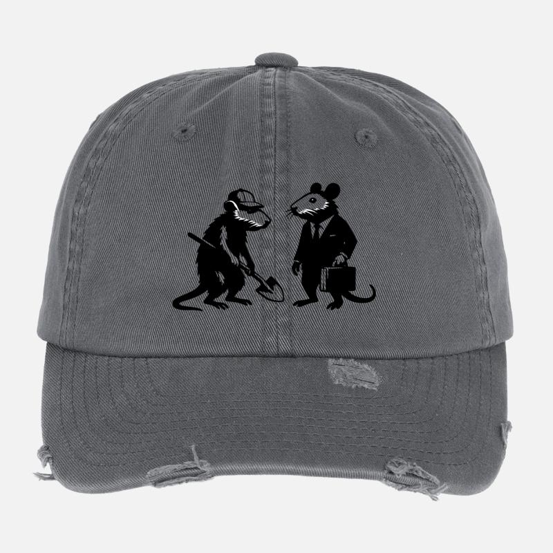 Chat blanc | Riches et pauvres Casquette vintage effet usé Flexfit