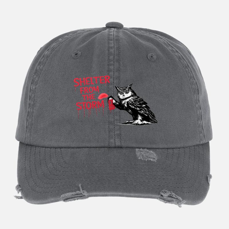 Shelter from the Storm - Flexfit Vintage Destroyed Cap - dark grey