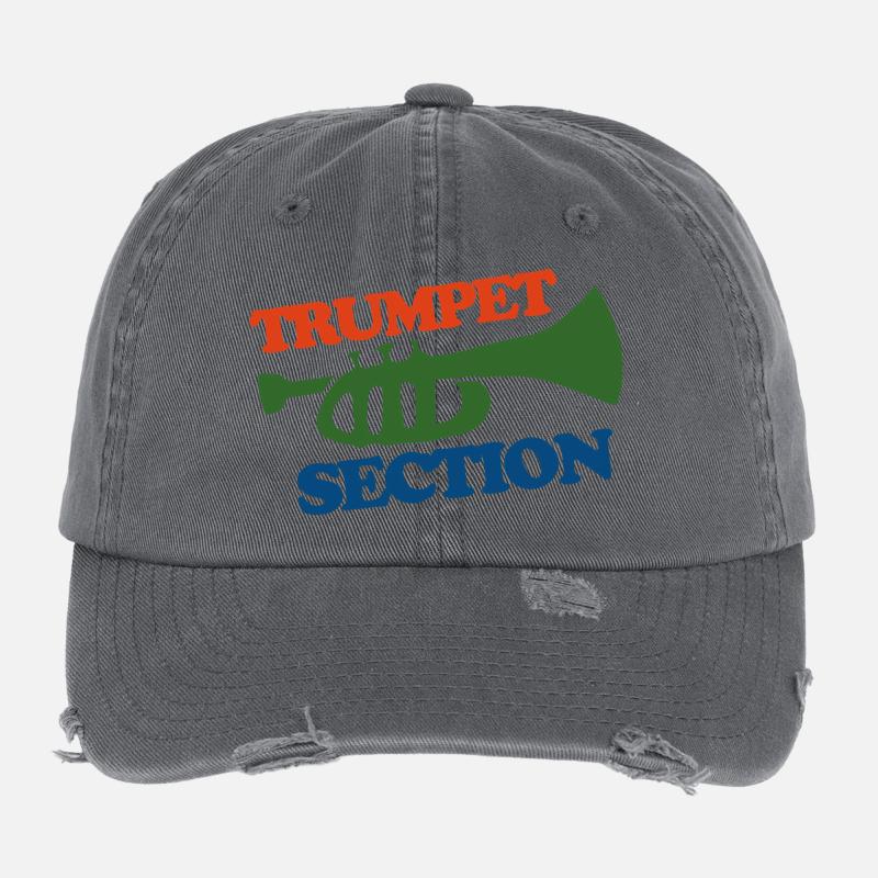 Trumpet Section Logo Tee Flexfit Vintage Destroyed Cap