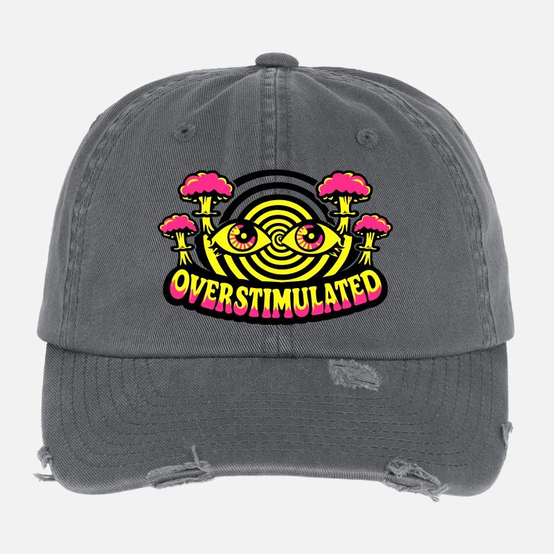 Overstimulated Psychedelic Eyes Flexfit Vintage Destroyed Cap