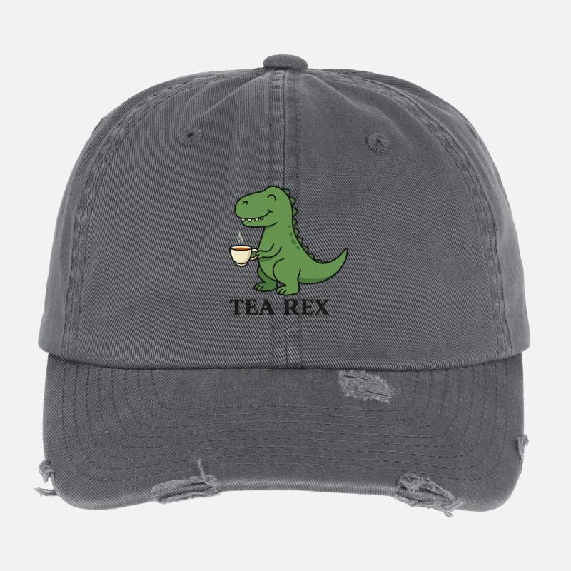 Tea Rex Dino mit Tee Flexfit Vintage Destroyed Cap