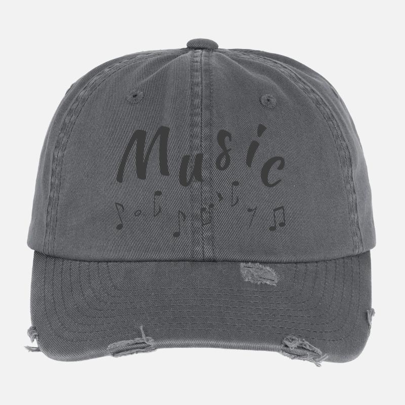 musik sprüche, noten Flexfit Vintage Destroyed Cap