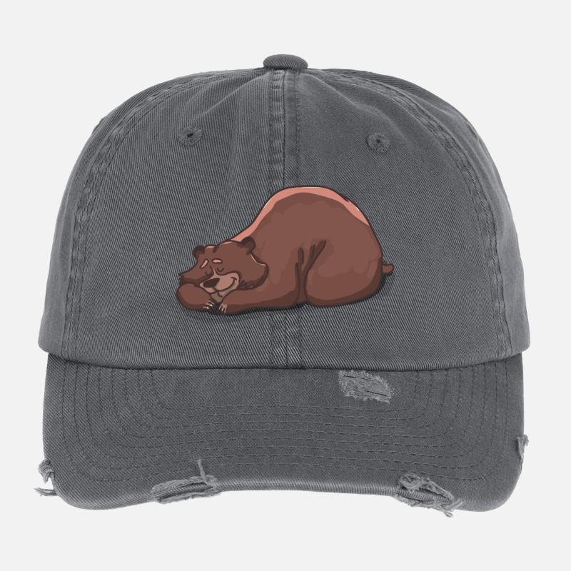 ours endormi fatigué et doux Casquette vintage effet usé Flexfit