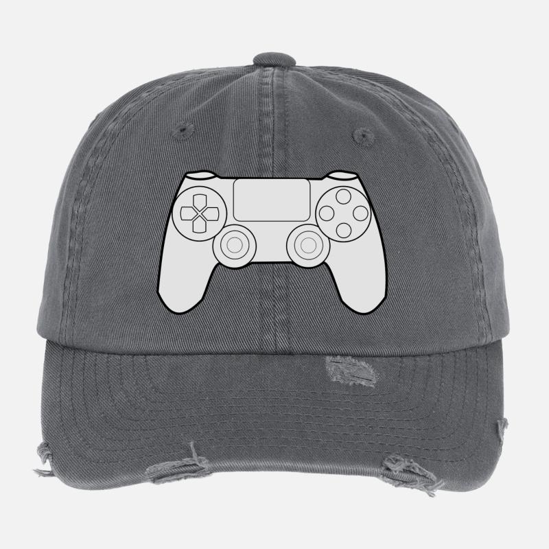 Moderner Videospiel-Controller Flexfit Vintage Destroyed Cap
