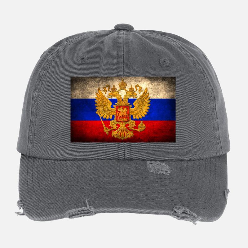 Drapeau russe Casquette vintage effet usé Flexfit