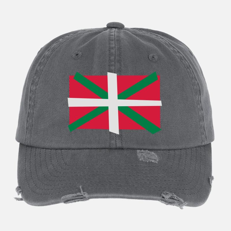 Drapeau Basque Casquette vintage effet usé Flexfit