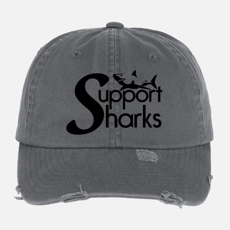 Support Sharks Flexfit Vintage Destroyed Cap