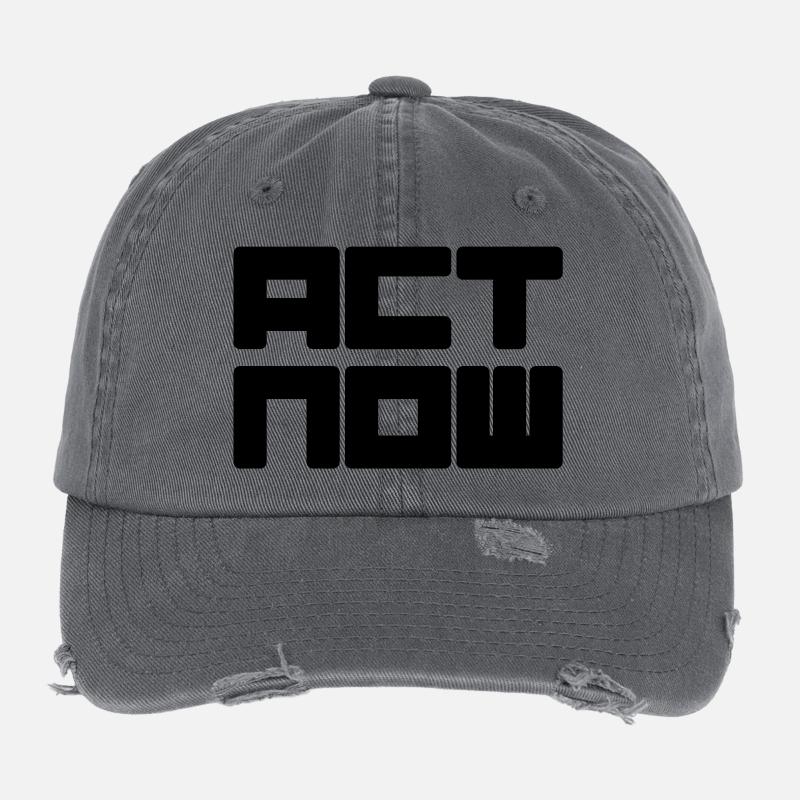 act now - appel à l'action immédiate Casquette vintage effet usé Flexfit