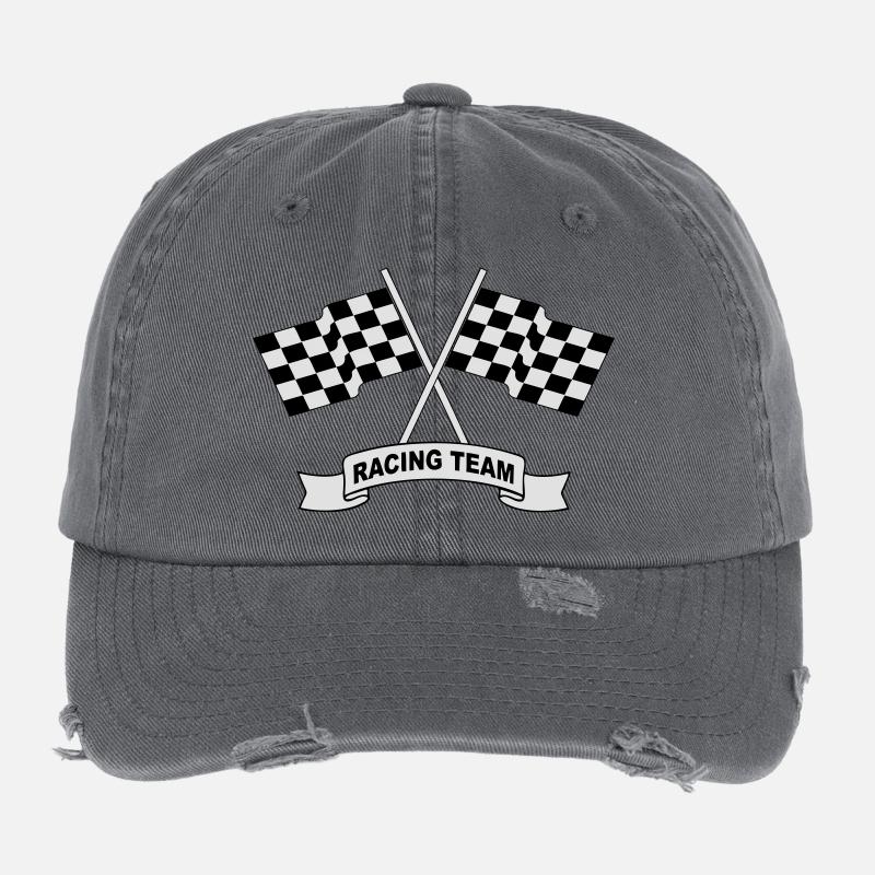 racing team flags Flexfit Vintage Destroyed Cap