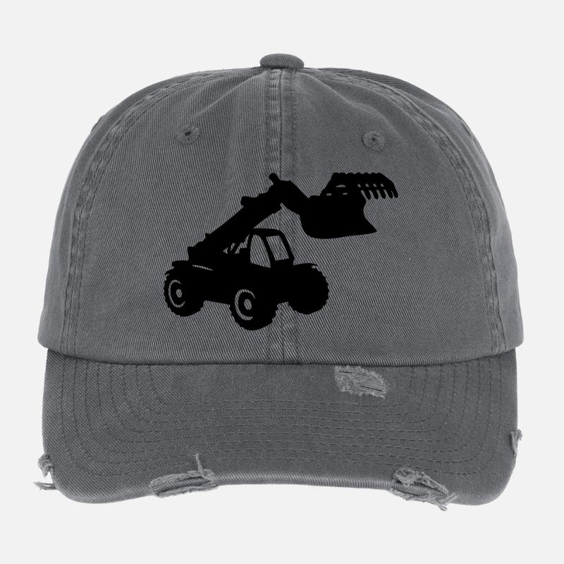 Gabel loader Gabellader Baggerlader excavator Flexfit Vintage Destroyed Cap