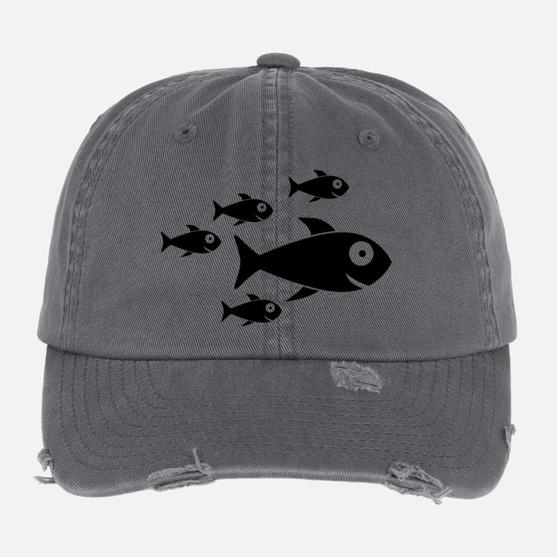 Fish Swarm Flexfit Vintage Destroyed Cap