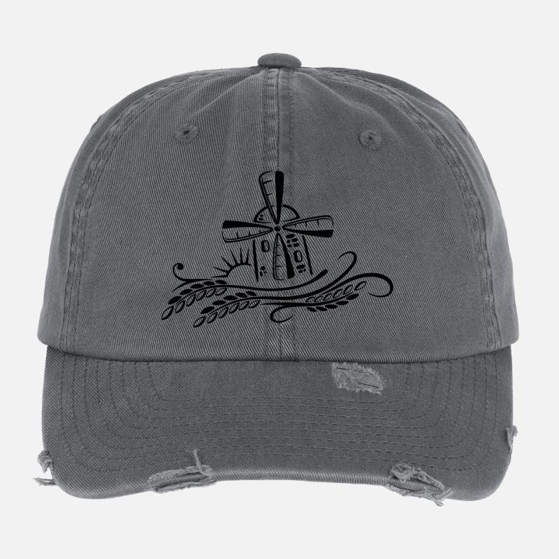 Windmühle Mühle Bäcker Getreide Flexfit Vintage Destroyed Cap