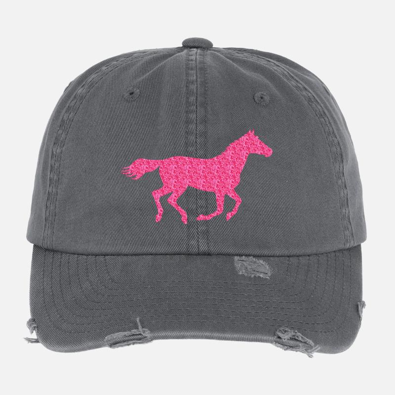 Glitzer Pferd Flexfit Vintage Destroyed Cap