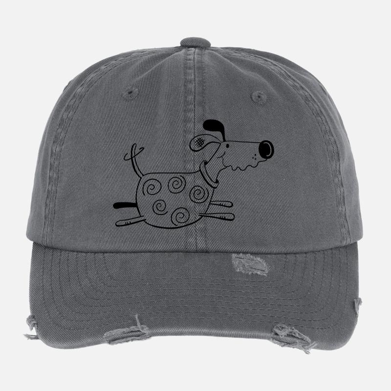 Drolliger Hund - Dog - Hunde - Comic Flexfit Vintage Destroyed Cap