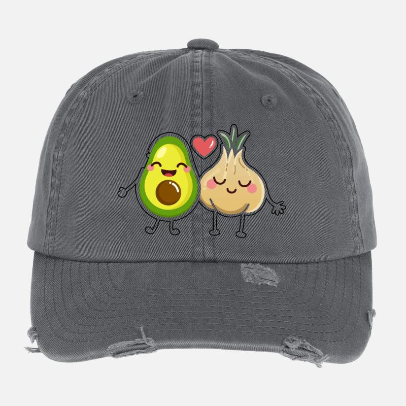 Avocado Meets Garlic Flexfit Vintage Destroyed Cap