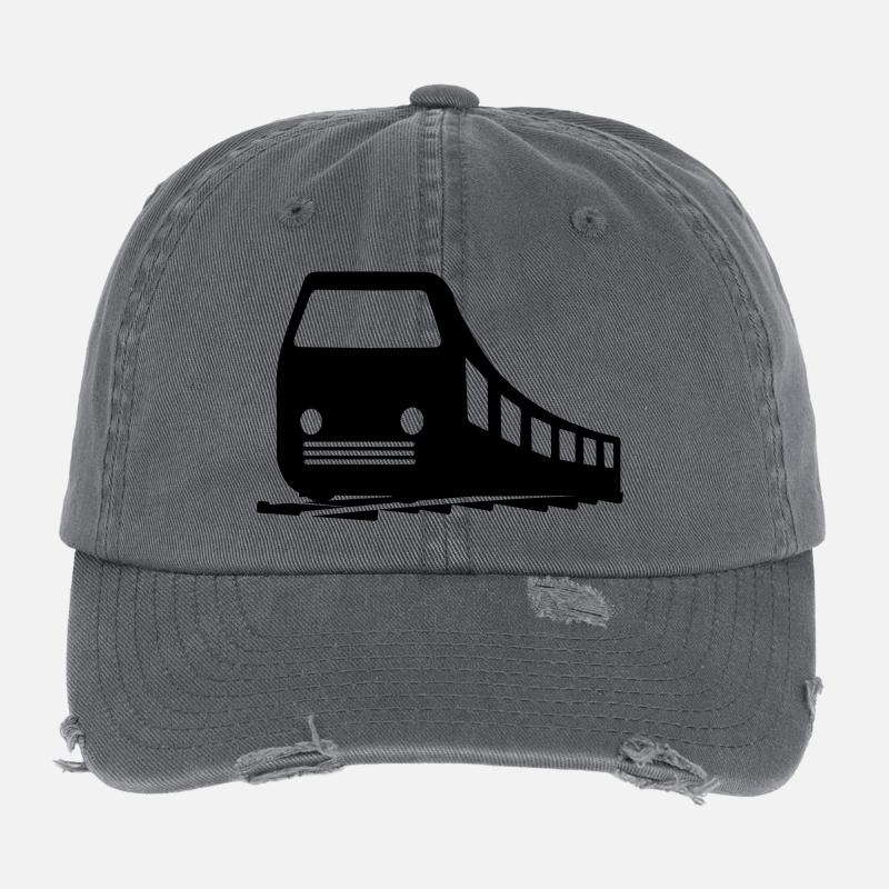 Logo du train Casquette vintage effet usé Flexfit