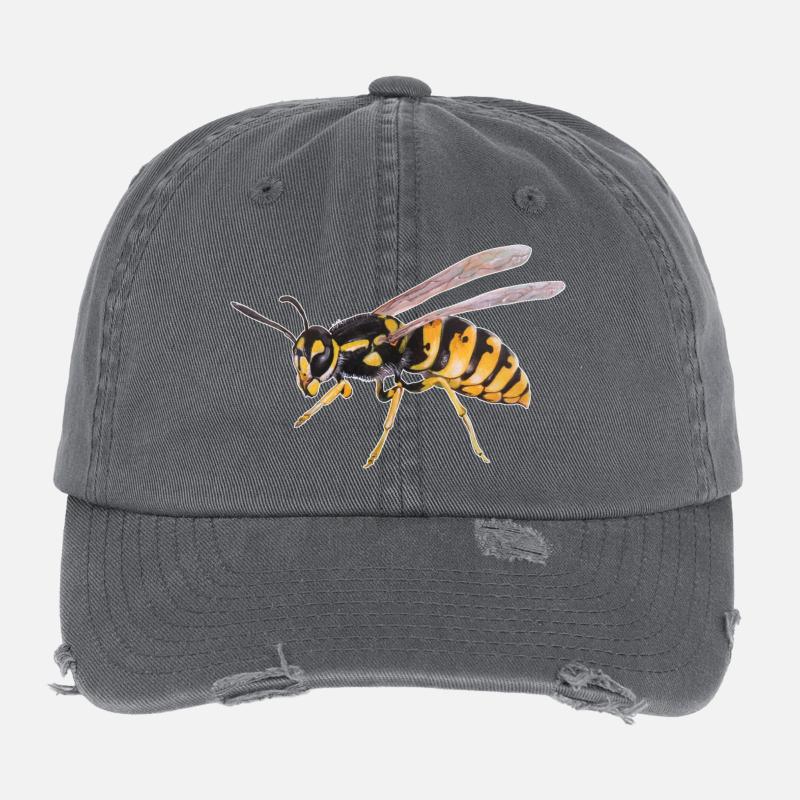 Guêpe - Casquette vintage effet usé Flexfit - charbon