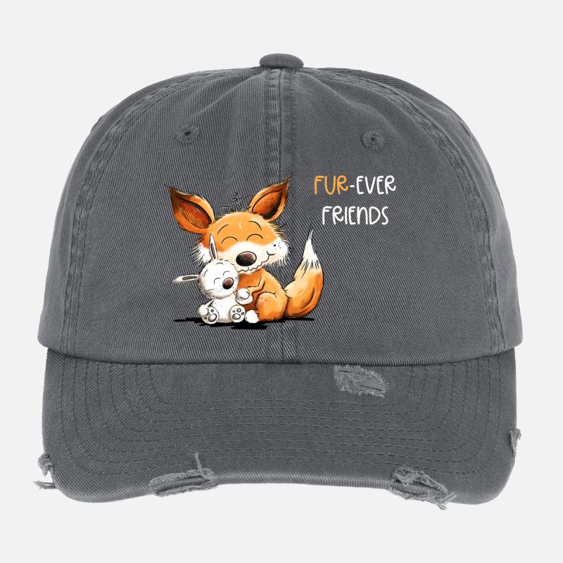 Fuchs Mit Hase Freundschaft Spruch Flexfit Vintage Destroyed Cap