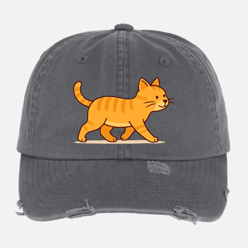 Chat Pauli Casquette vintage effet usé Flexfit