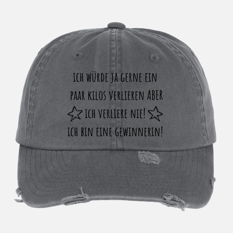 Ich bin eine Gewinnerin! Ich verliere nie! Flexfit Vintage Destroyed Cap