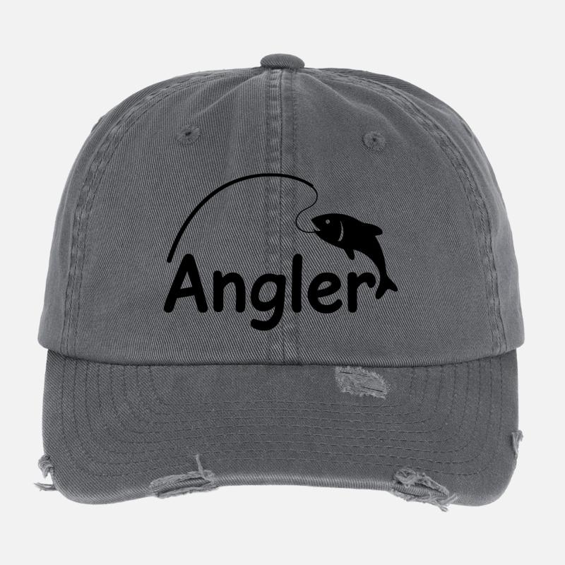 Angler mit Angel Flexfit Vintage Destroyed Cap