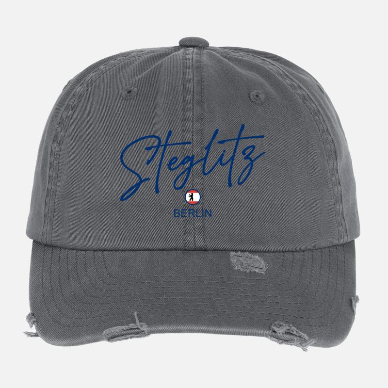Steglitz - Berlin Flag - Berlin Bear Flexfit Vintage Destroyed Cap