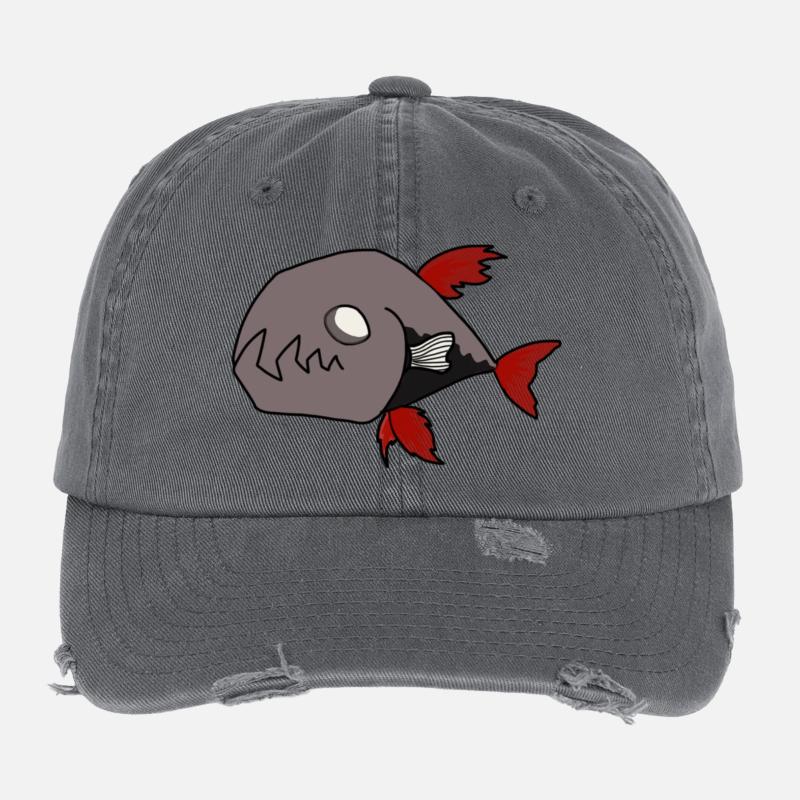 Schwarzer Fisch Flexfit Vintage Destroyed Cap
