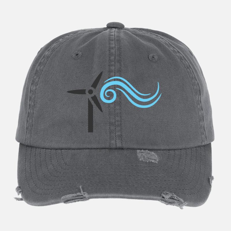 windmill windmuehle wind turbine windrad14 Flexfit Vintage Destroyed Cap