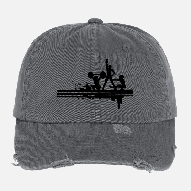 3 athlètes dévoués Casquette vintage effet usé Flexfit