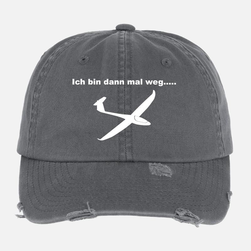 bin Segelfliegen Pilot - Flexfit Vintage Destroyed Cap - Dunkelgrau