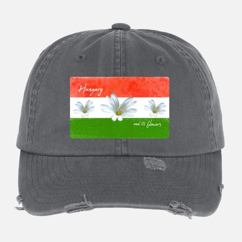 Hongrie Drapeau Hongrois Casquette vintage effet usé Flexfit