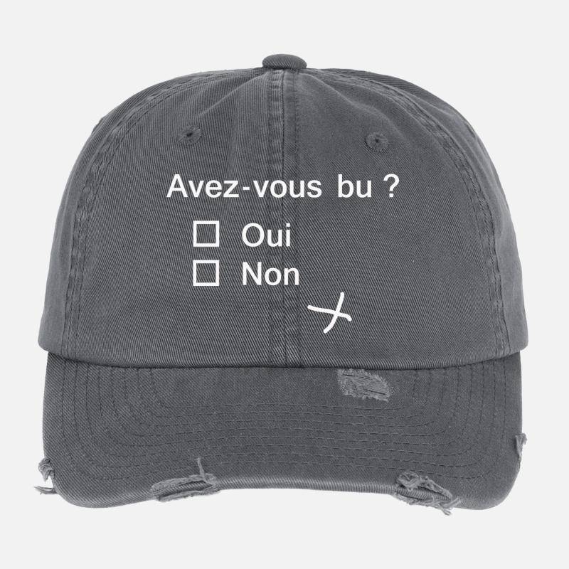 Avez vous bu? Casquette vintage effet usé Flexfit