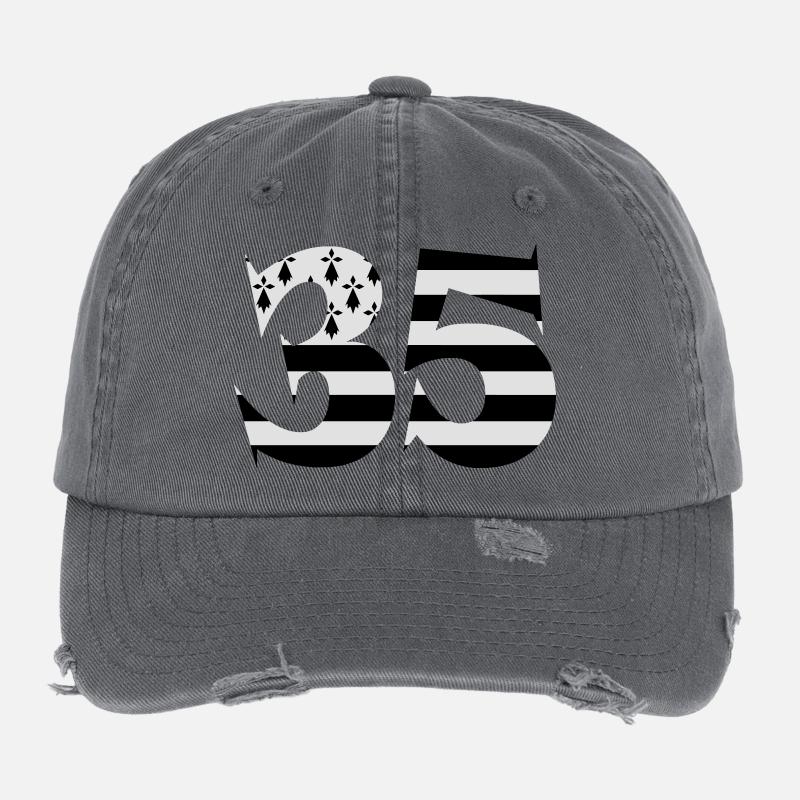 35 Bretagne Drapeau Casquette vintage effet usé Flexfit
