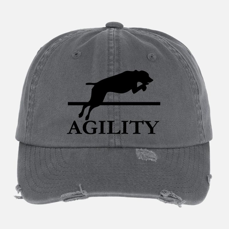 agility dog training canine sport Flexfit Vintage Destroyed Cap