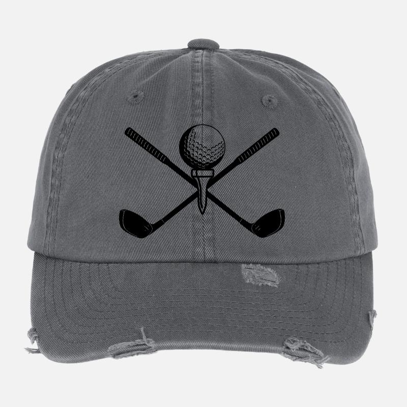 Wellengekreuzte Stöcke Flexfit Vintage Destroyed Cap
