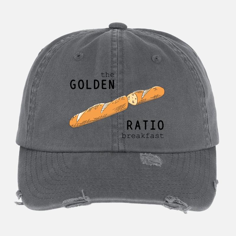 Baguette Golden Cut Breakfast Cool Saying Flexfit Vintage Destroyed Cap