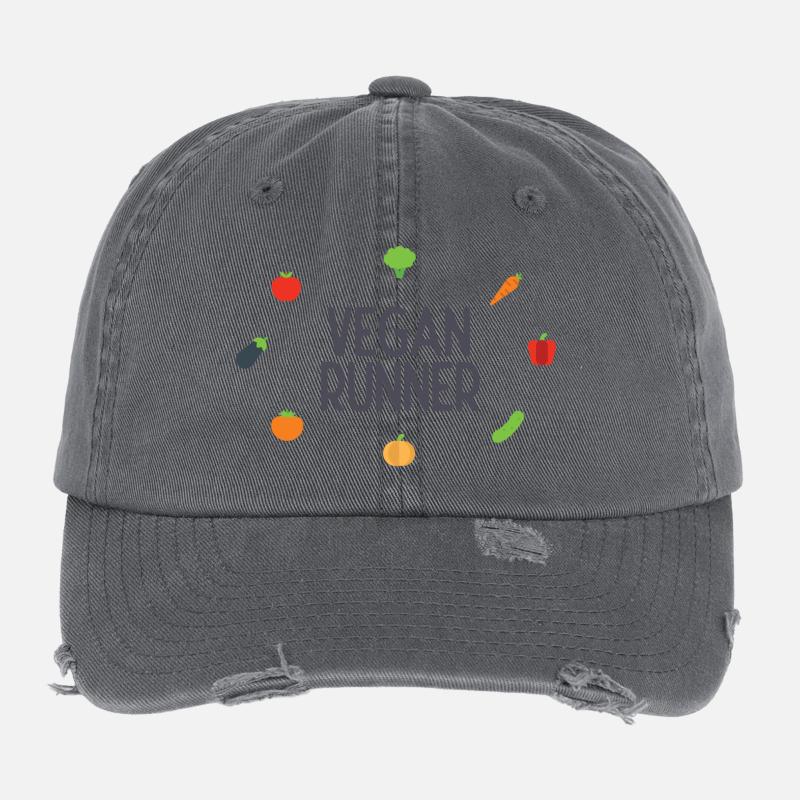 Coureur végétalien Casquette vintage effet usé Flexfit