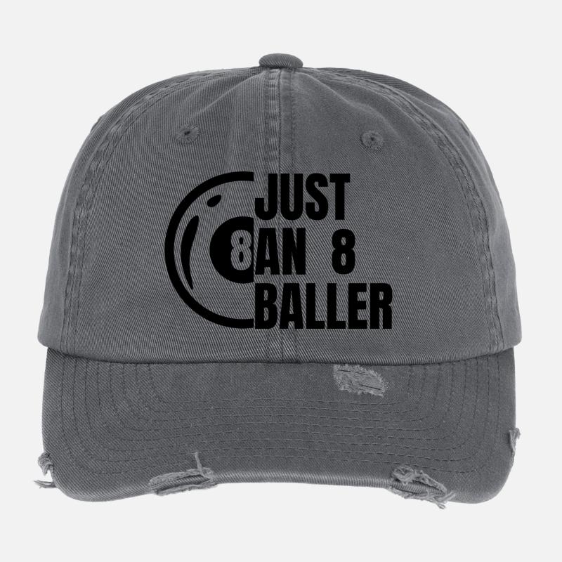 Only one 8-ball player Flexfit Vintage Destroyed Cap