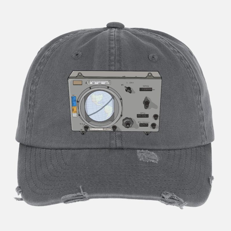 Globus Vintage Navigation Analoges Gerät Flexfit Vintage Destroyed Cap