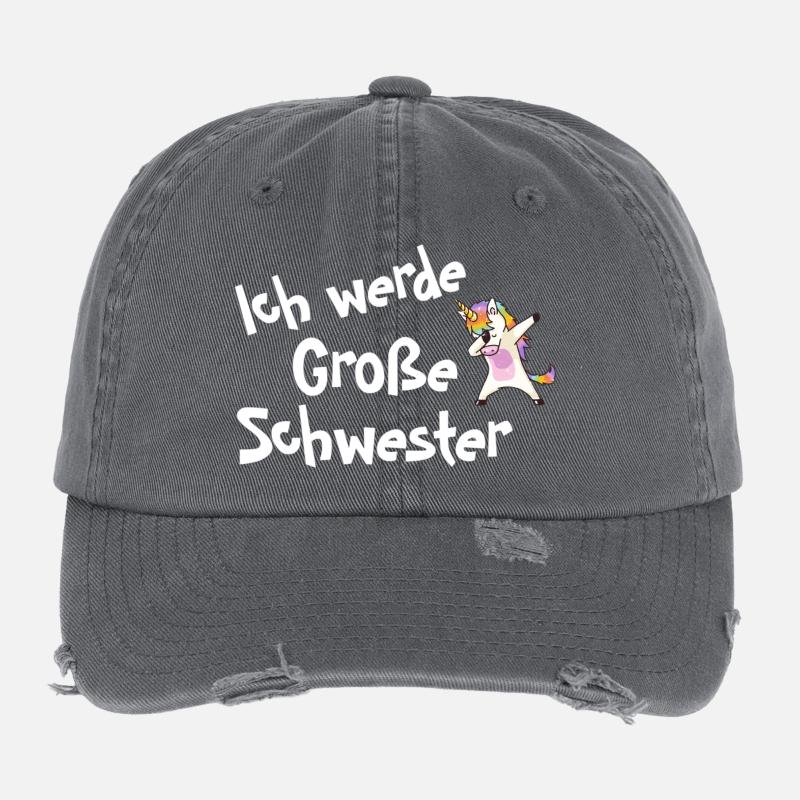 Ich werde Große Schwester Flexfit Vintage Destroyed Cap