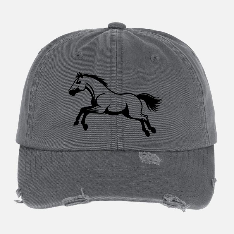 Pferdestil-Sprung Flexfit Vintage Destroyed Cap